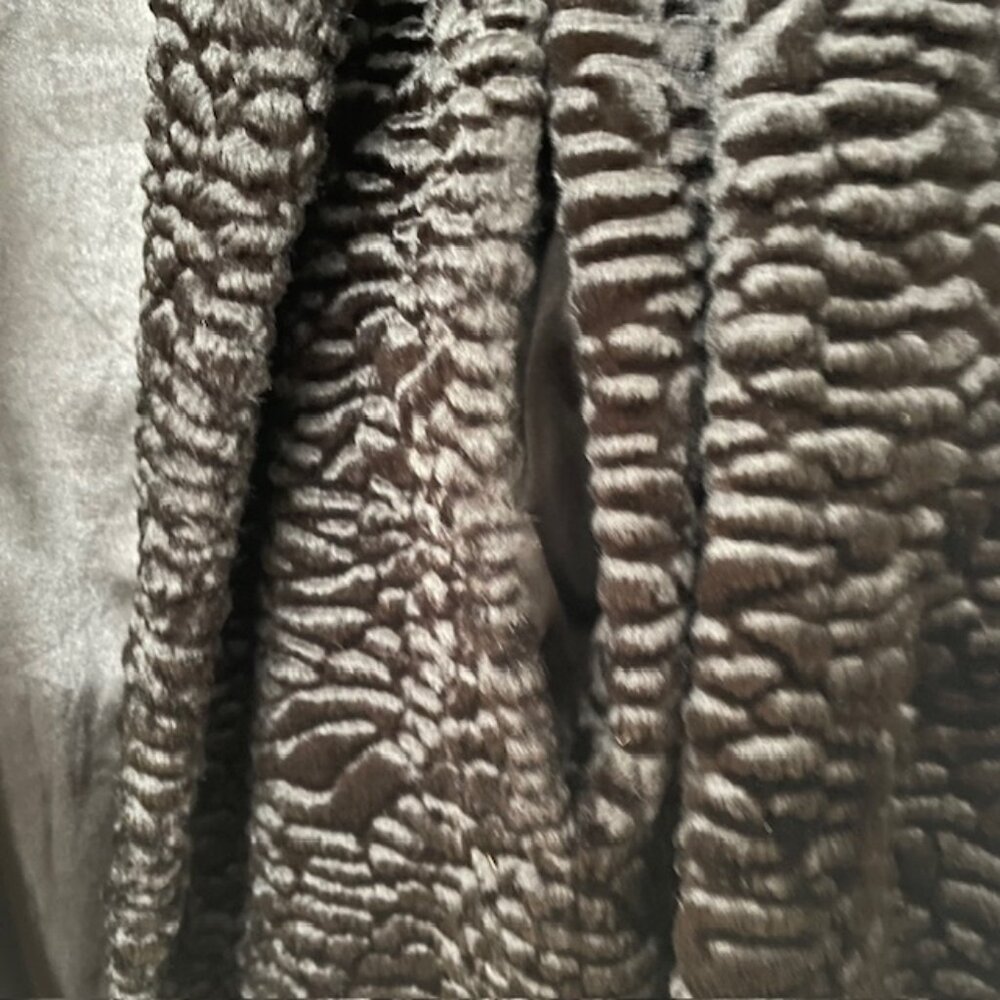 White House Black Market Faux Persian Lamb Coat Size Small - Picture 5 of 11